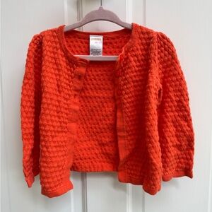 Gymboree 2T Girls Orange Textured Long Sleeve Sweater Cardigan